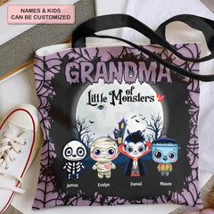 Grand-mère des petits monstres - Sac fourre-tout personnalisé - Cadeau d'Halloween pour grand-mère, maman
