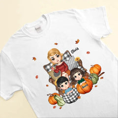Grandma's Little Pumpkins Fall Season Personalized T-shirt