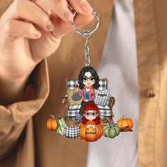 Grandma's Little Pumpkins Fall Season Personalized Keychain