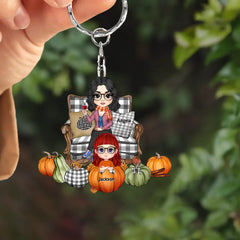 Grandma's Little Pumpkins Fall Season Personalized Keychain