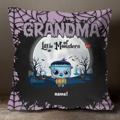 Grand-mère des petits monstres - Oreiller personnalisé - Cadeau d’Halloween pour grand-mère, maman