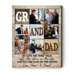 Custom Granddad Photo Collage Poster, Personalized Picture Gifts For Grandpa, Christmas Presents For Grandpa