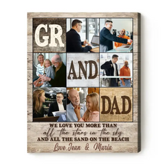 Custom Granddad Photo Collage Poster, Personalized Picture Gifts For Grandpa, Christmas Presents For Grandpa