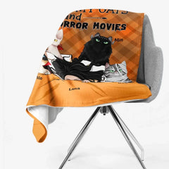 Cuddle My Cats And Watch Horror Movies - Personalized Blanket