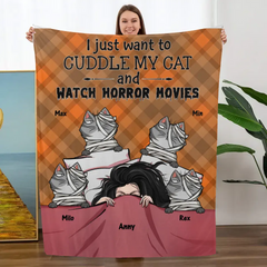 Câlinez mes chats et regardez des films d’horreur – Couverture personnalisée