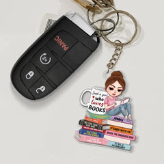Just A Girl Who Loves Book Personalized Keychain Gift For Book Lover