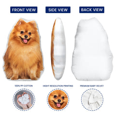 Custom Photo Pillow In The Shape Of Your Beloved Pet - Gift For Friends, Lovers, Husband, Wife And Pet Lovers - Personalized Custom Shape Pillow