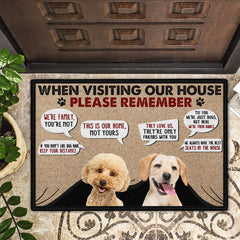 Photo personnalisée lors de la visite de notre maison, n'oubliez pas - Cadeau de décoration pour les amoureux des chiens - Paillasson personnalisé