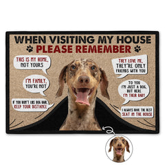 Photo personnalisée lors de la visite de notre maison, n'oubliez pas - Cadeau de décoration pour les amoureux des chiens - Paillasson personnalisé