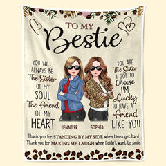 Thanks For Standing By My Side Today & Always - Bestie Personalized Custom Blanket - Christmas Gift For Best Friends, BFF, Sisters