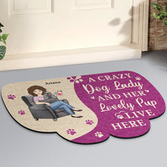 Her Lovely Pups - Gift For Dog Mom - Personalized Custom Shaped Doormat