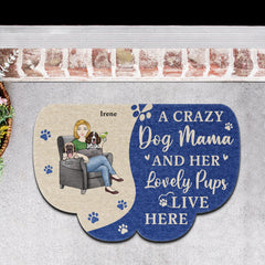 Her Lovely Pups - Gift For Dog Mom - Personalized Custom Shaped Doormat