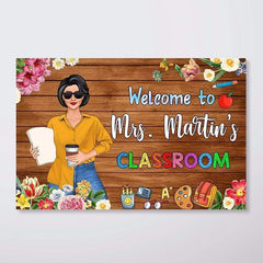 Enseignant Bienvenue en classe Affiche horizontale personnalisée